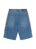 MLB Korea Men's Varsity Vintage Slub Cargo Denim Bermuda Pants