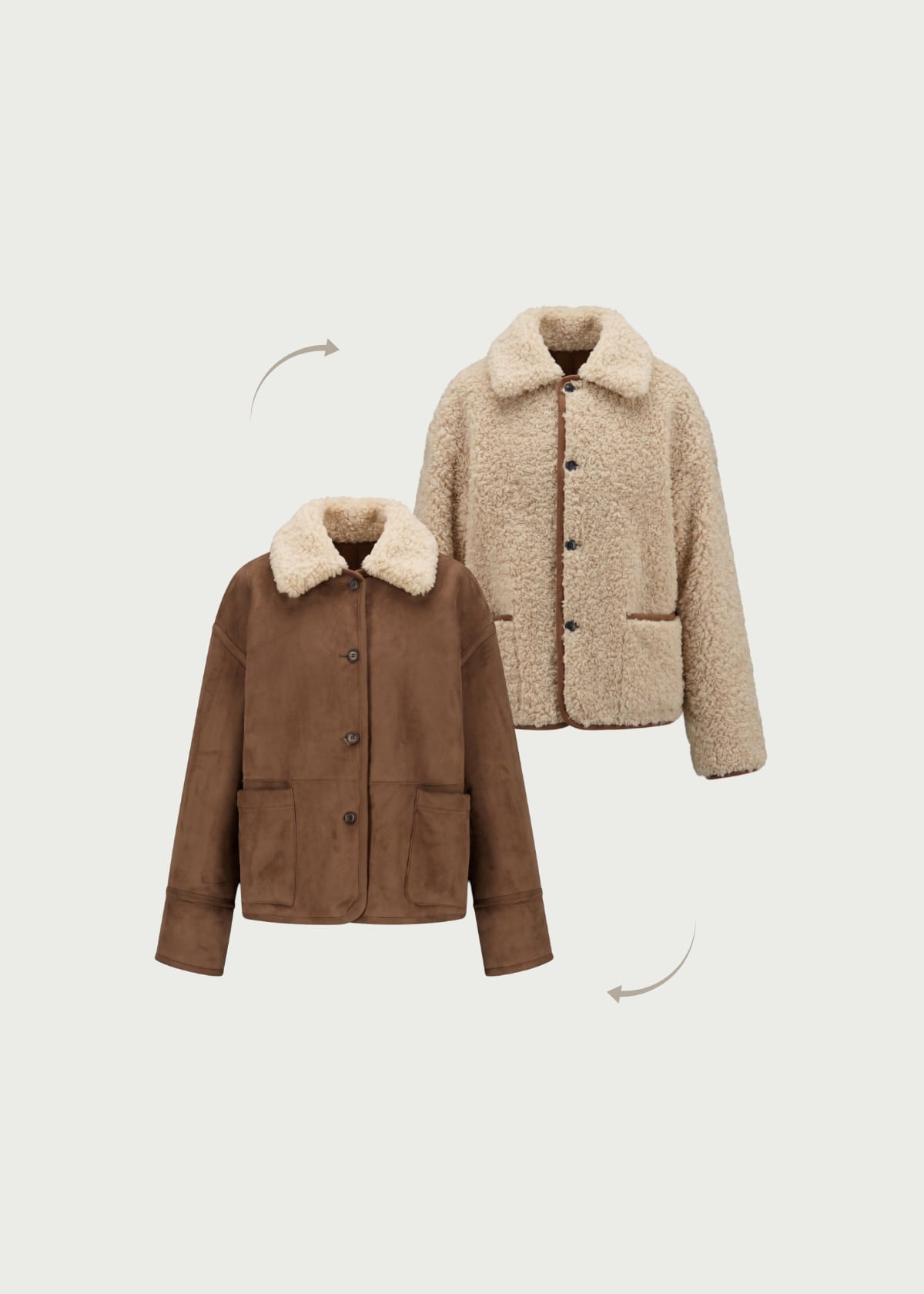 Depound signature reversible shearling mustang - dark brown