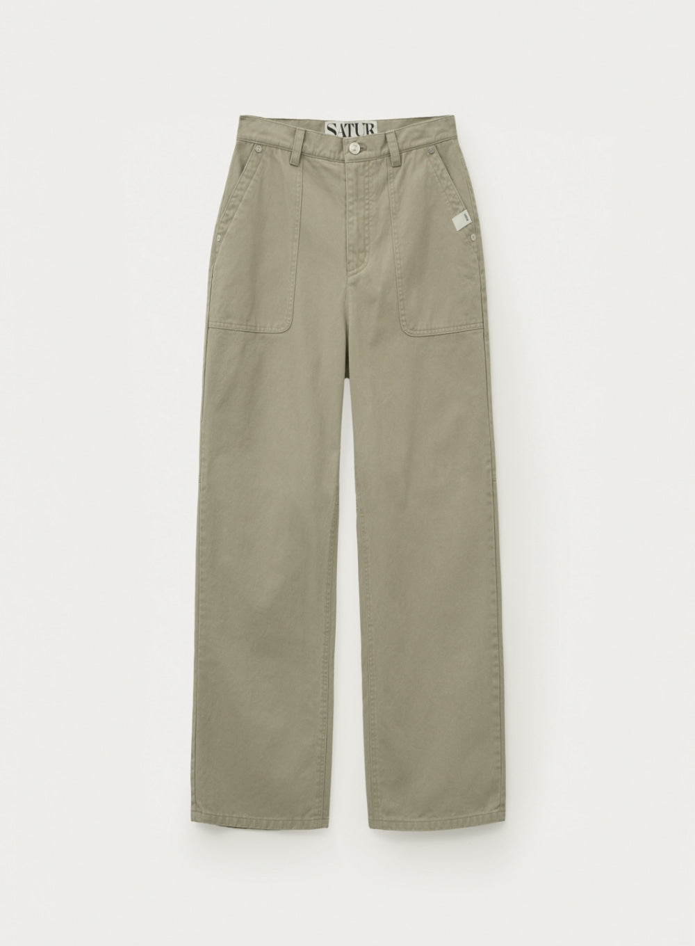 [satur] (W) Dying Semi Wide Fatigue Pants - Light Beige