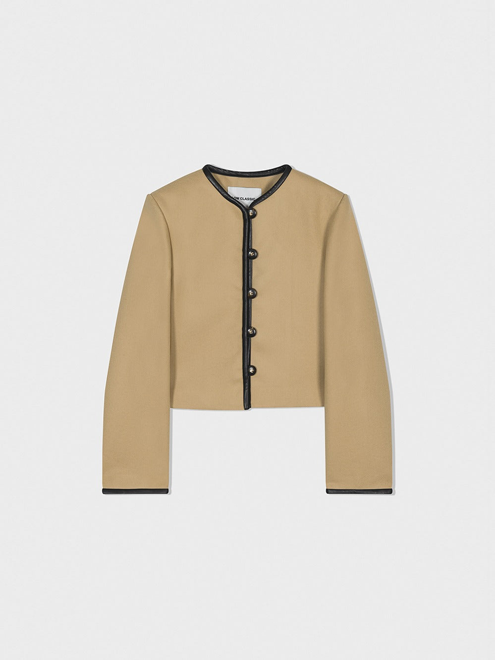 Low Classic New Round Neck Short Jacket Beige