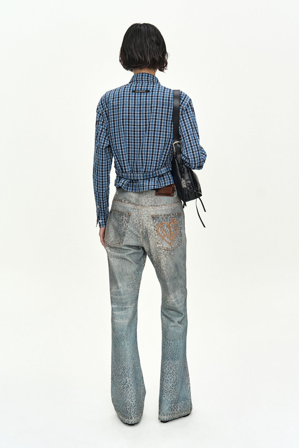 Andersson Bell Leopard Fade Denim Printed Bootscut Jeans