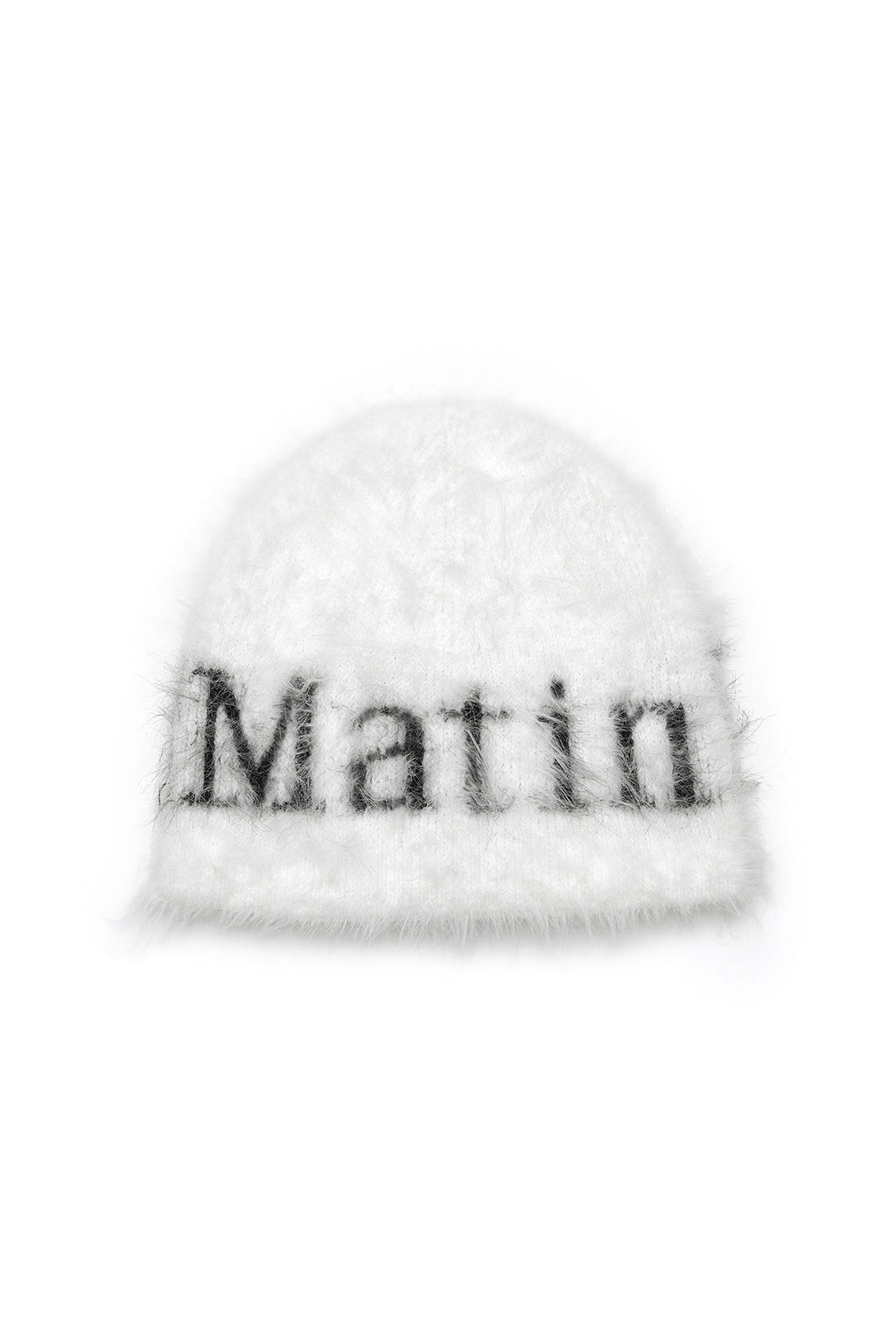 [matinkim] MATIN HAIRY KNIT BEANIE IN WHITE