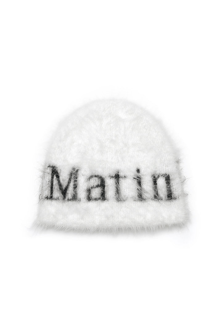 Matinkim Matin Hairy Knit Beanie IN White