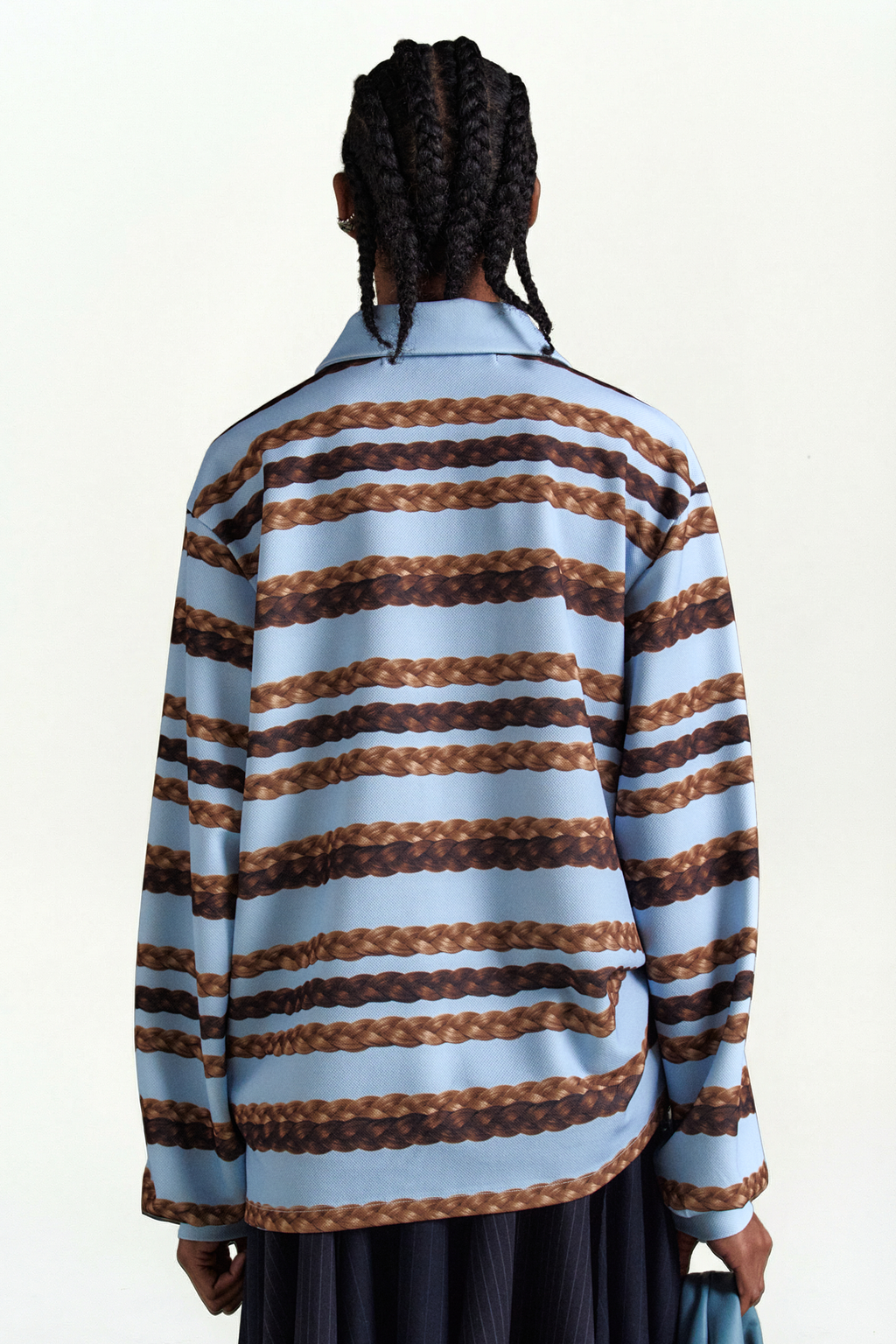 Andersson Bell Hair Braid Stripe Collar T-Shirt