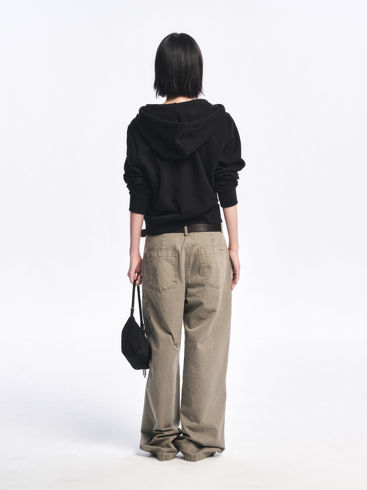 Low Classic Washed Cotton Utility Pants Khaki Grey