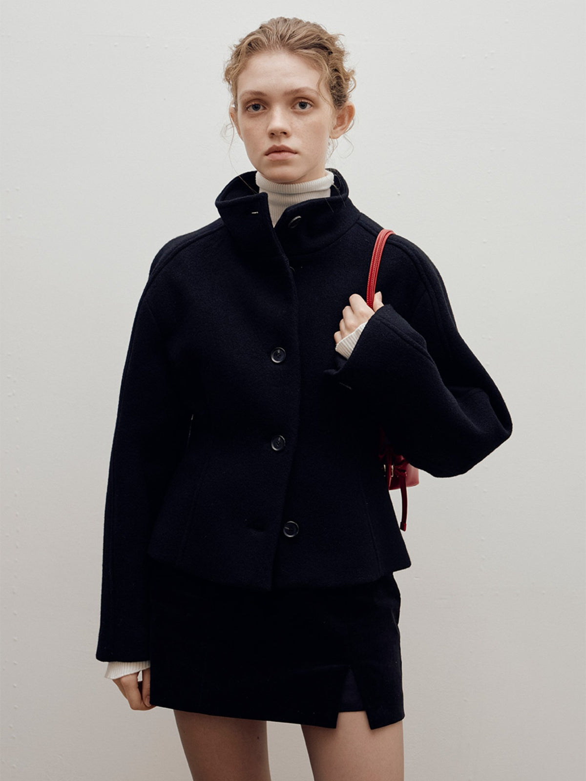 Raive High Neck Short Coat