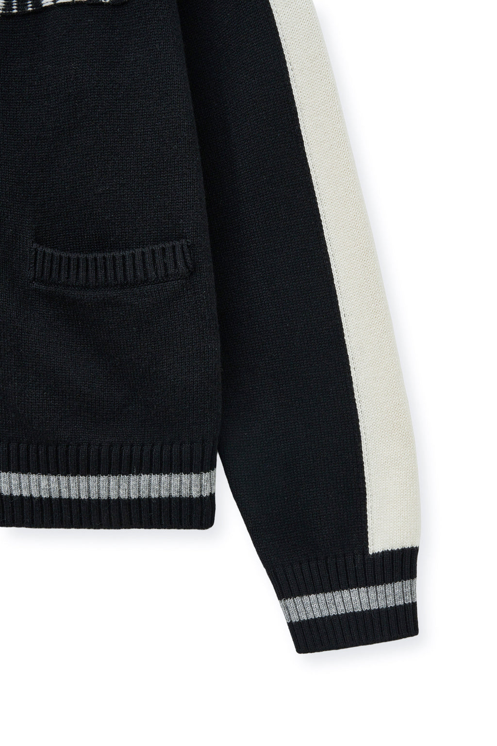 [matinkim] MATIN KIM INITIAL KNIT ZIP UP FOR MEN IN BLACK