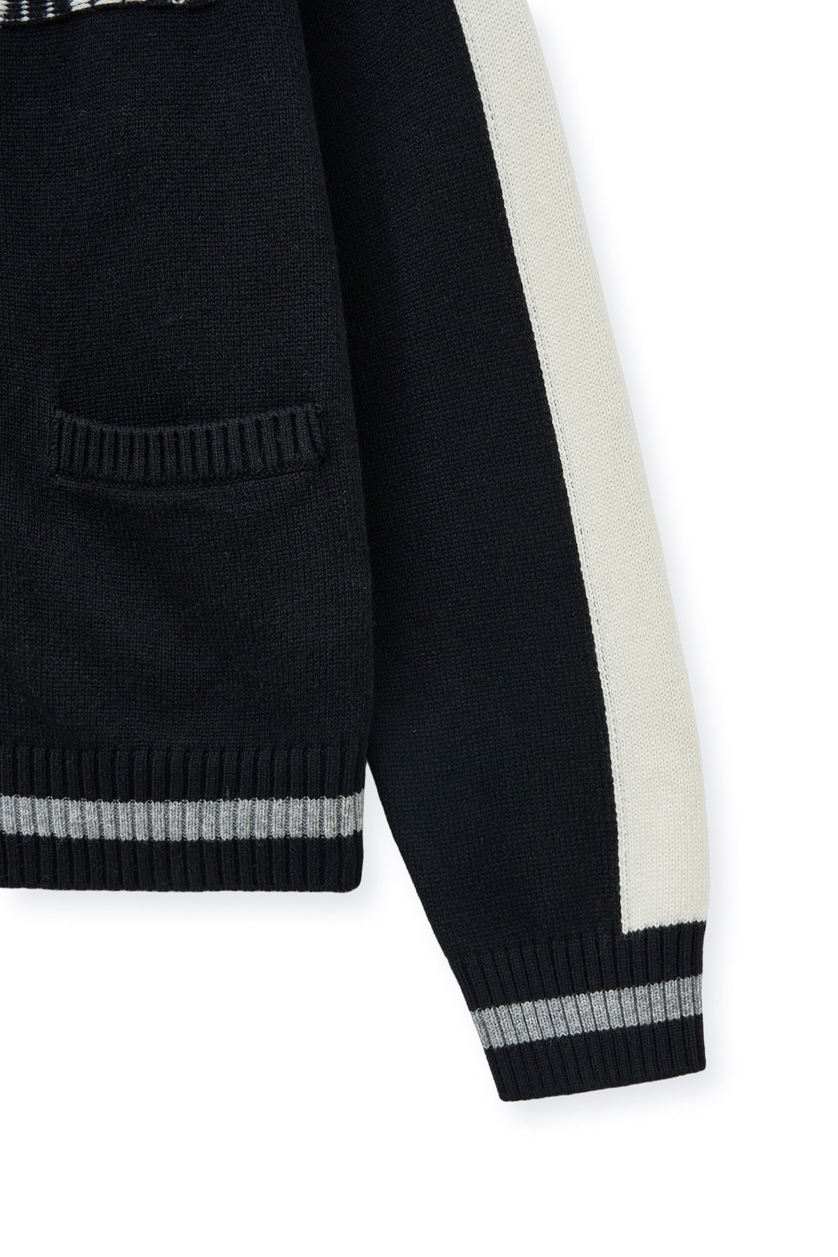 [matinkim] MATIN KIM INITIAL KNIT ZIP UP FOR MEN IN BLACK