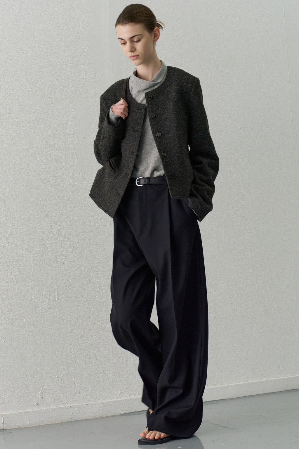 Facade Pattern Timeless Wool Pants black