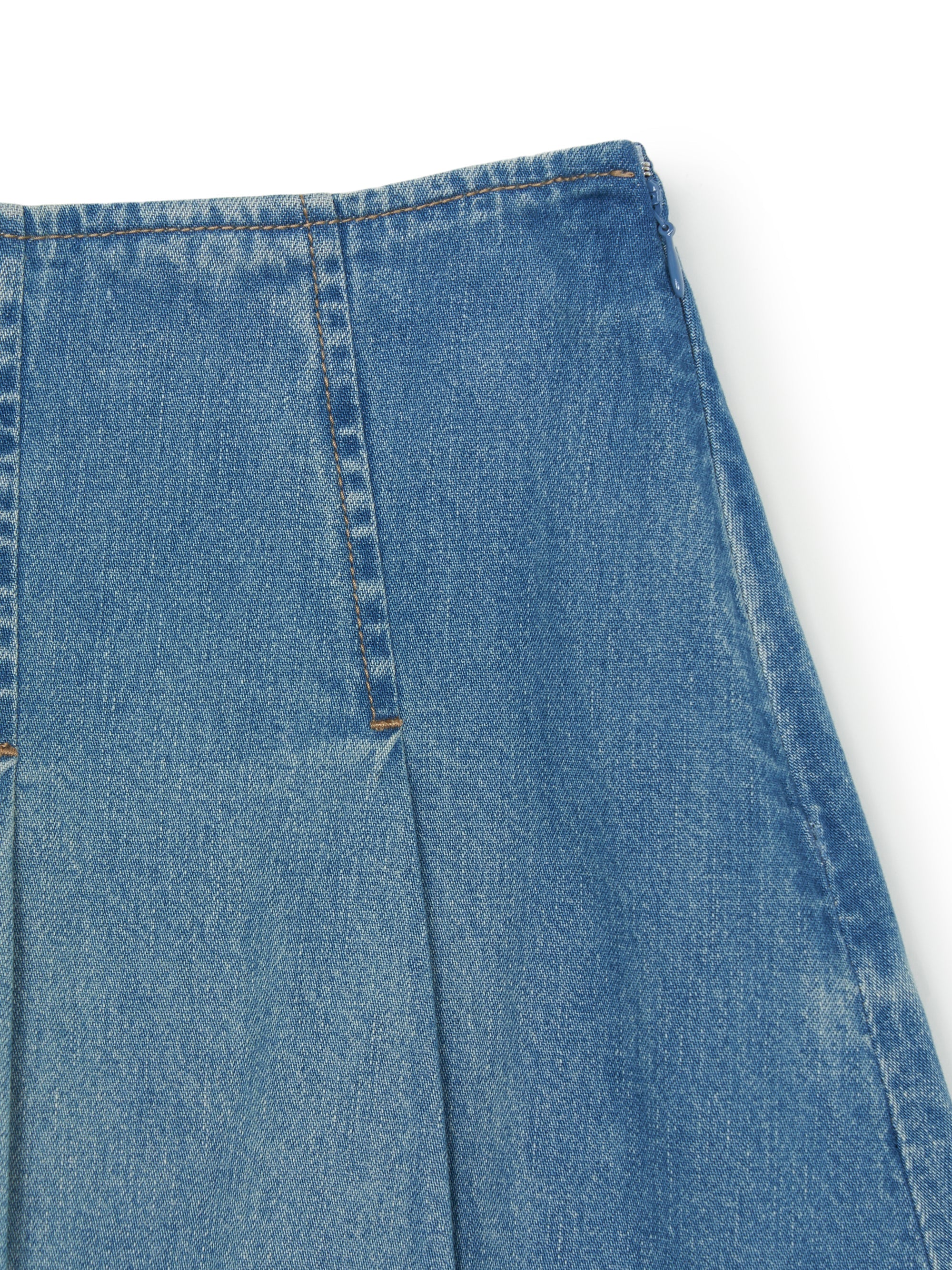 [mlb korea] Women's Varsity Vintage Denim Cargo Pleated Skirt