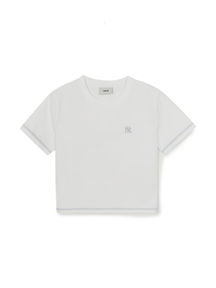 MLB Korea Women's Basic Small Logo Slim Crop Fit T-shirts