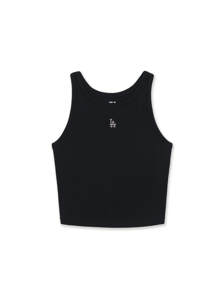 Mlb Women's Basic Small Logo Slim Crop Sleeveless T-shirt LA Dodgers
