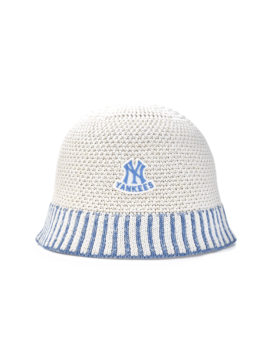 [25S New] Summer Knit Bucket Hat Dome Fit New York Yankees