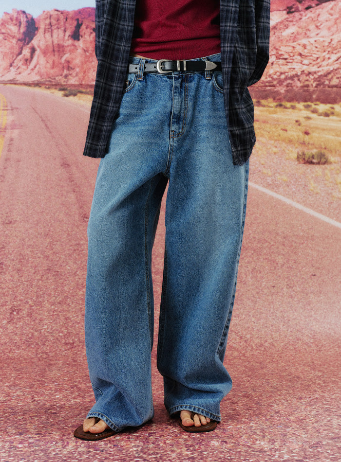 Mango Maniplease Delly Jeans Washed Blue