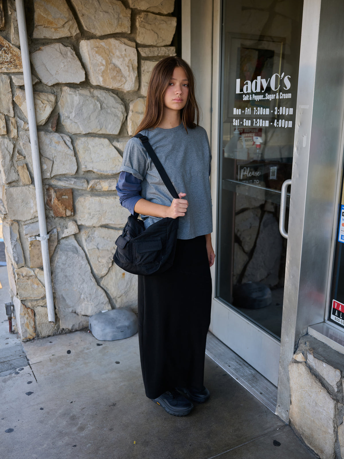 Low Classic Jersey Stitch Maxi Skirt Black