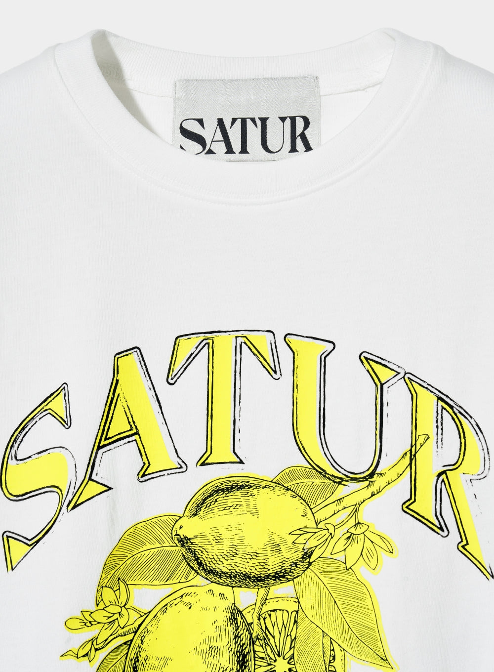 [satur] (W) Citron Summer Graphic T-Shirt - Saturday White