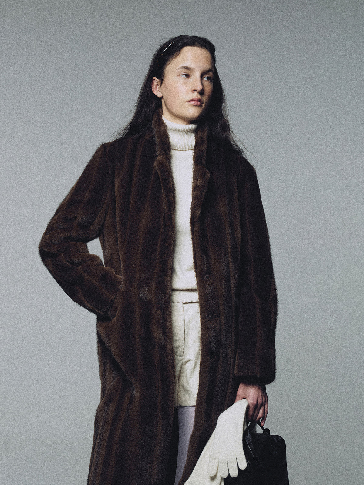 Nothing Written Misha faux fur coat (Brown) (Pre-order, ships from Nov 20)