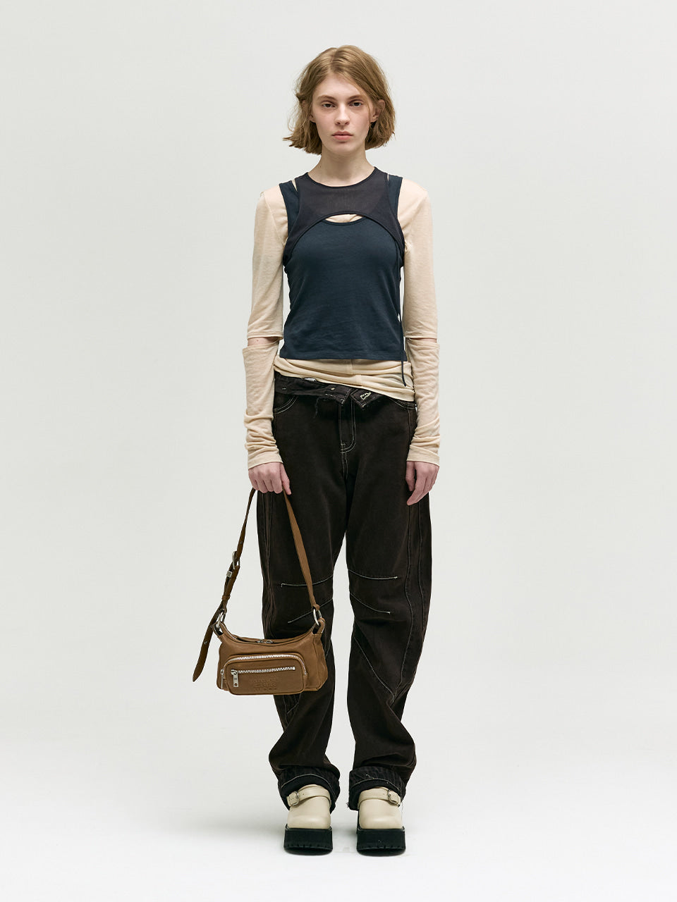 Margesherwood Outpocket Hobo Mini vintage camel washed nappa