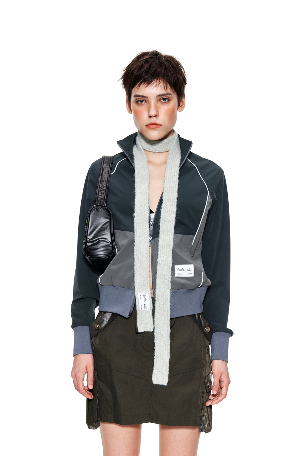Matinkim Piping Track Jumper For Women IN Dark Green