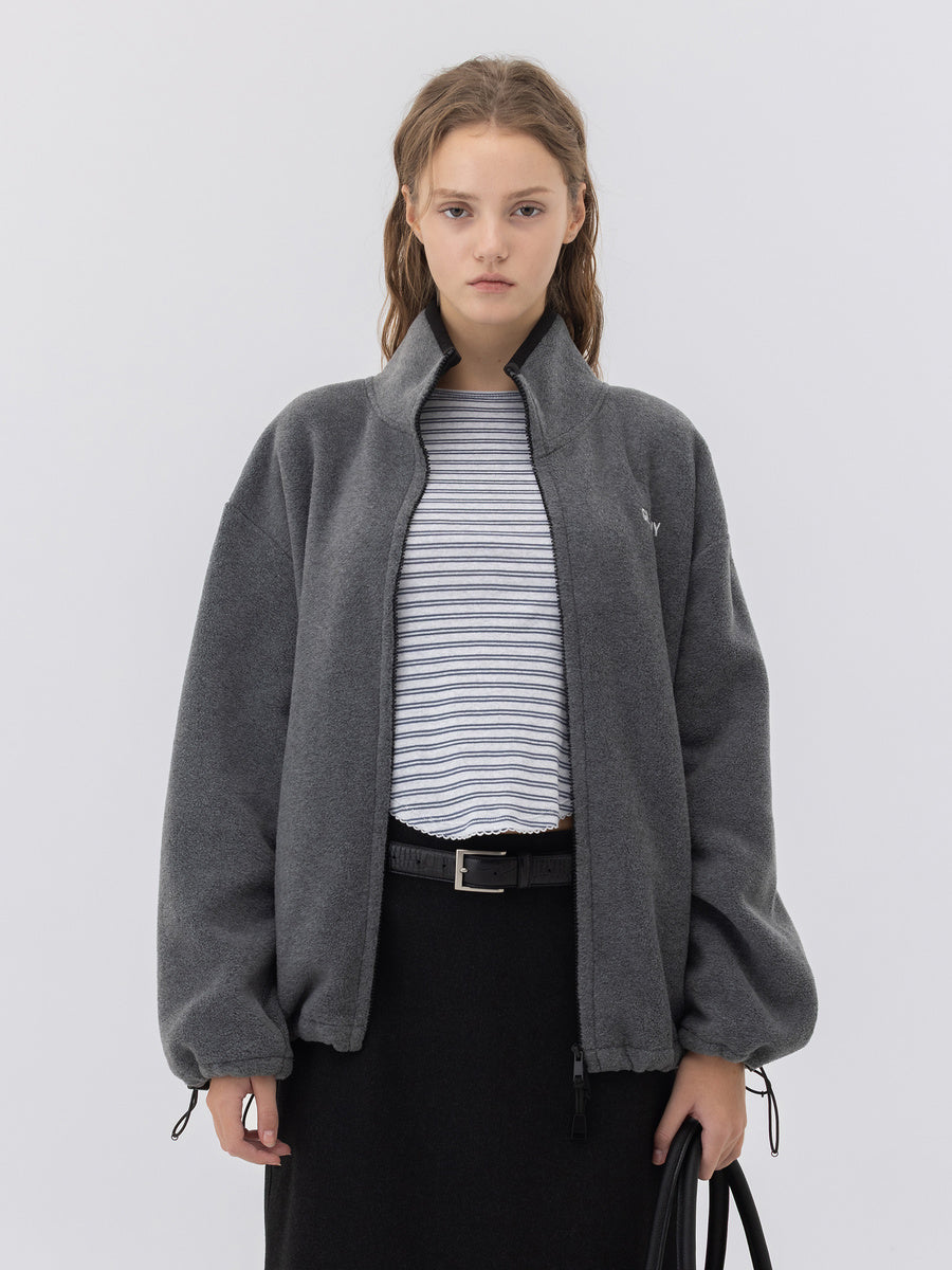 GLOWNY G Fleece Zip Up (Charcoal)