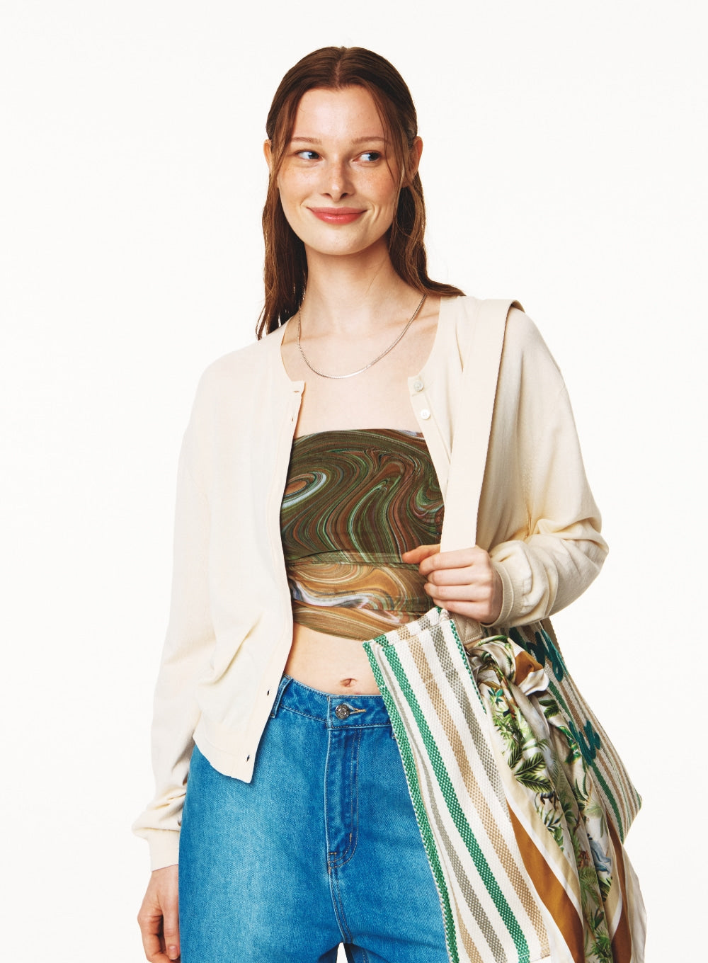 [satur] Bon Voyage Over Size Beach Bag - Green