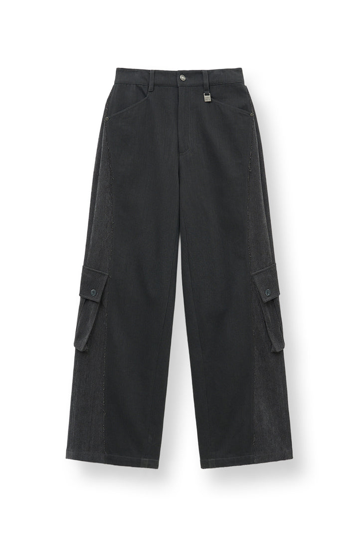Matinkim Big Pocket Two Tone Wide Pants IN Charcoal