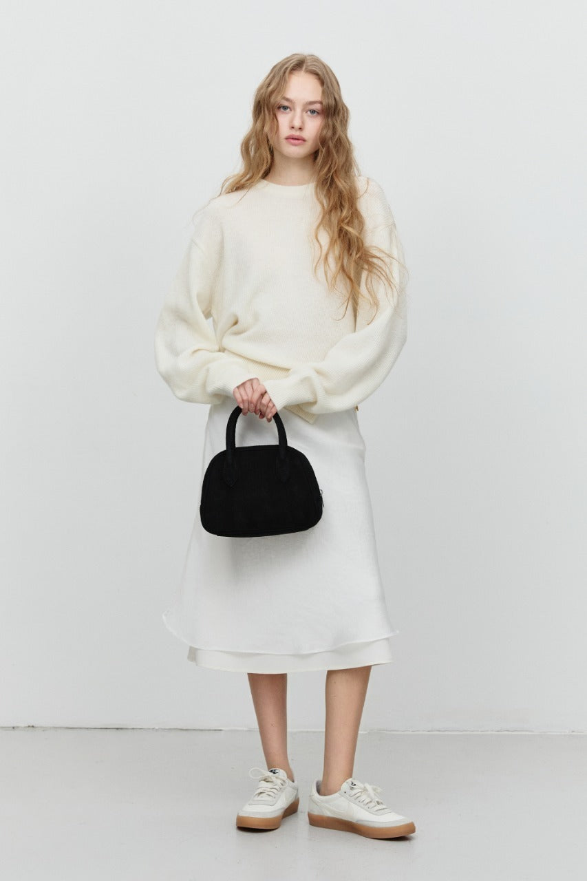 Dunst Suede Boston Tote Bag Black
