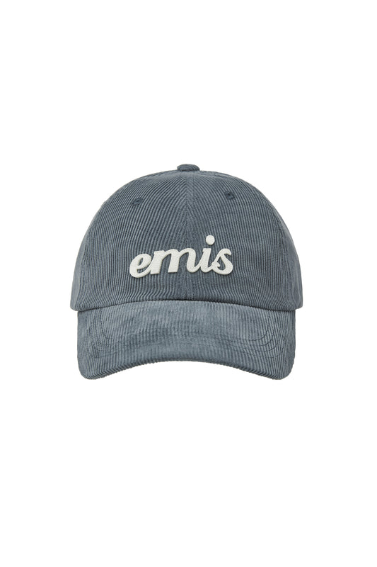 APPLIQUE CORDUROY BALL CAP-ASH BLUE