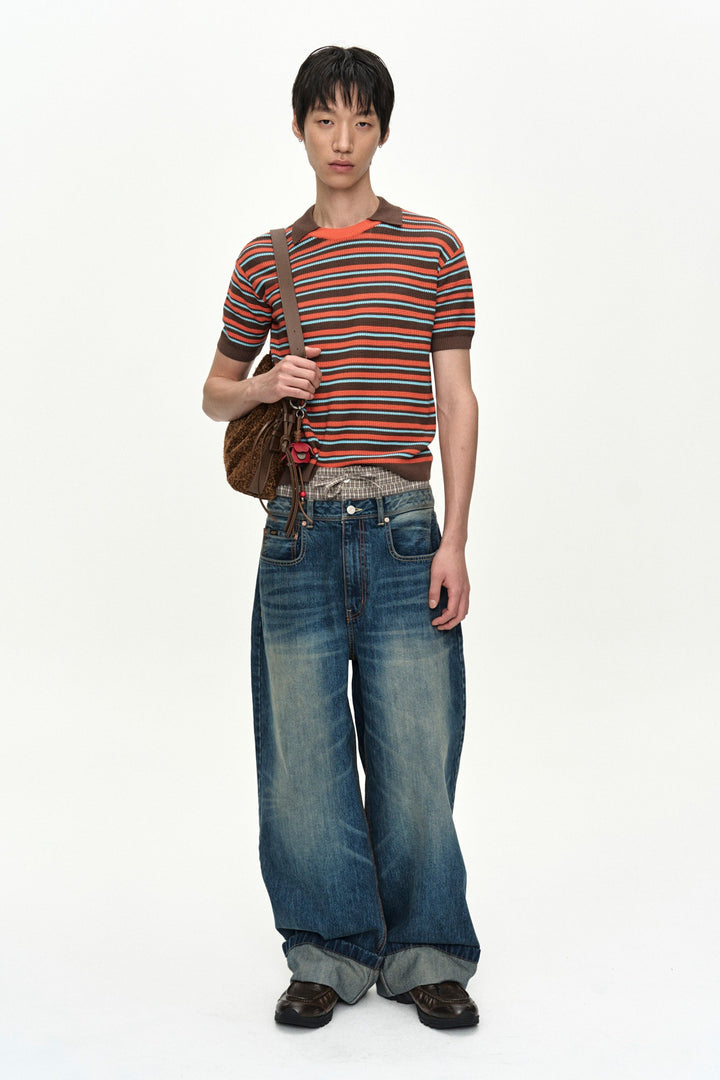 Andersson Bell Unisex Trunk Layered Wide-Leg Jeans