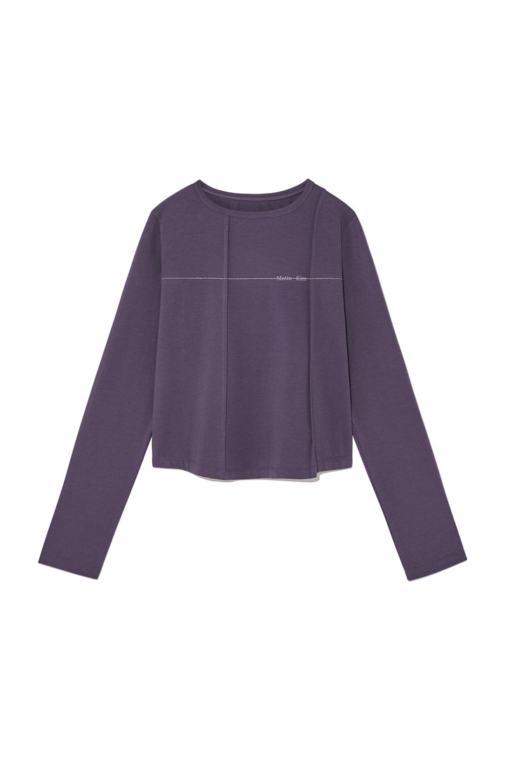 Matinkim Tuck Detail Small Logo Top IN Purple