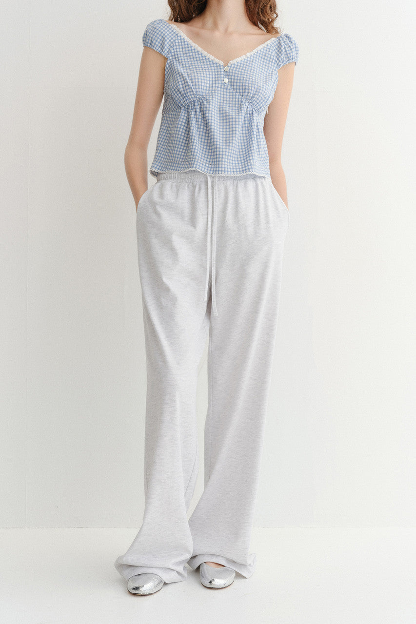Dunst Summer Wide Jogger Pants Light Melange Grey