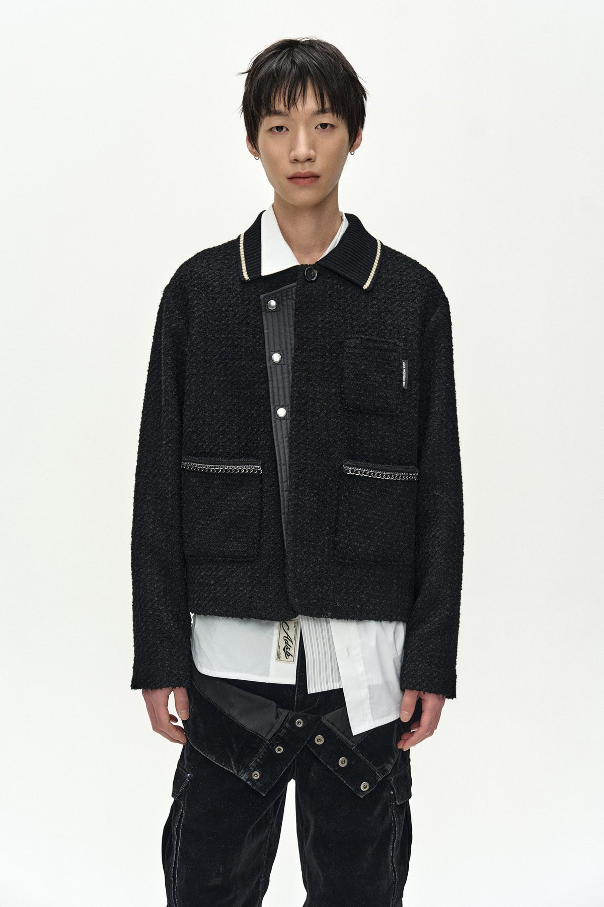 Andersson Bell Knit Collar Tweed Cardigan