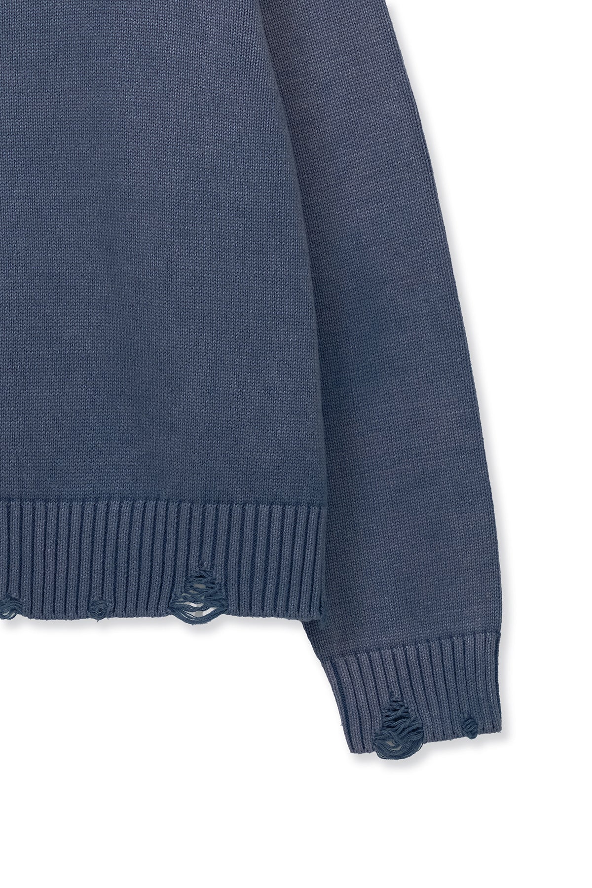 [matinkim] Back Logo Line Point Knit Cardigan IN Smoke Blue