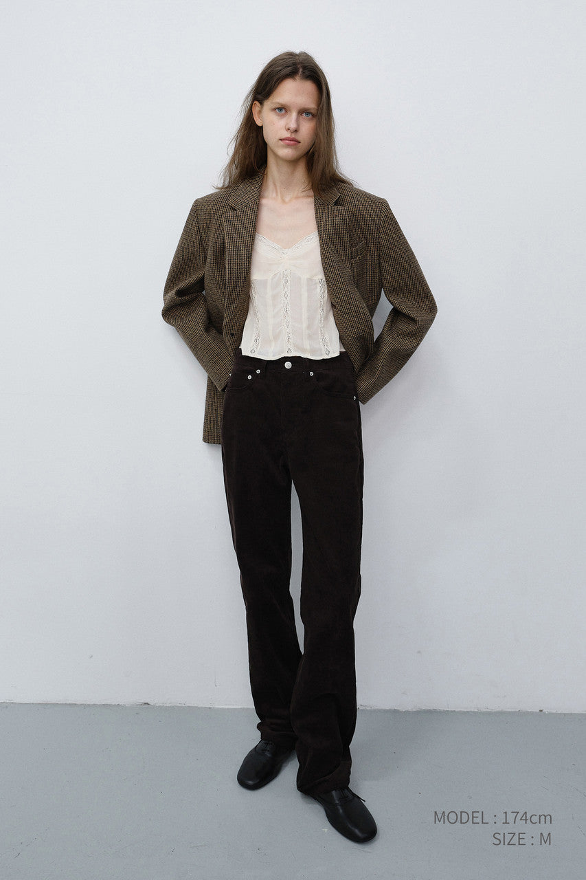 Dunst Unisex Classic 2 Button Wool Blazer Brown Check