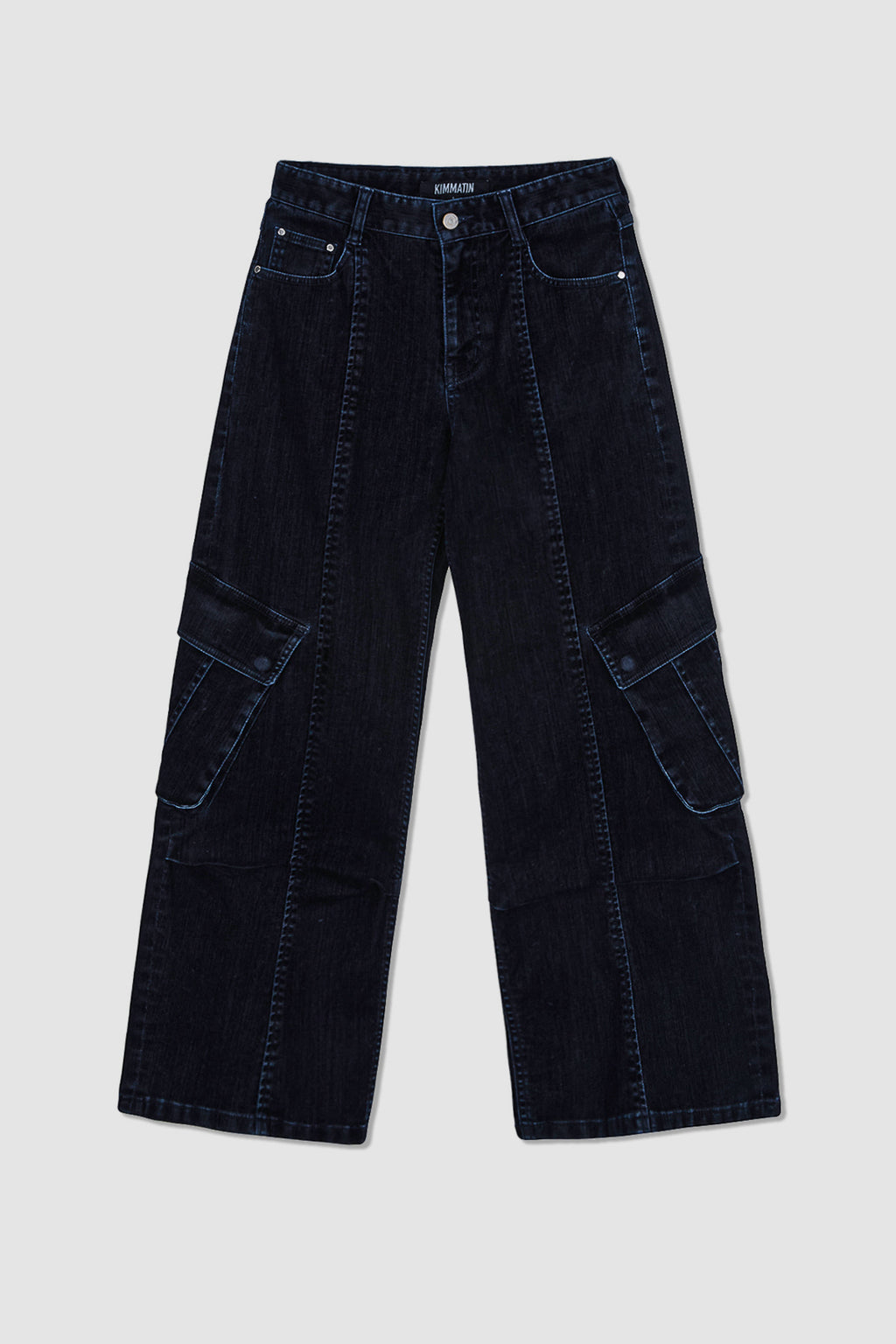 Matinkim Semi Boots Cut Velvet Denim Pants IN Navy