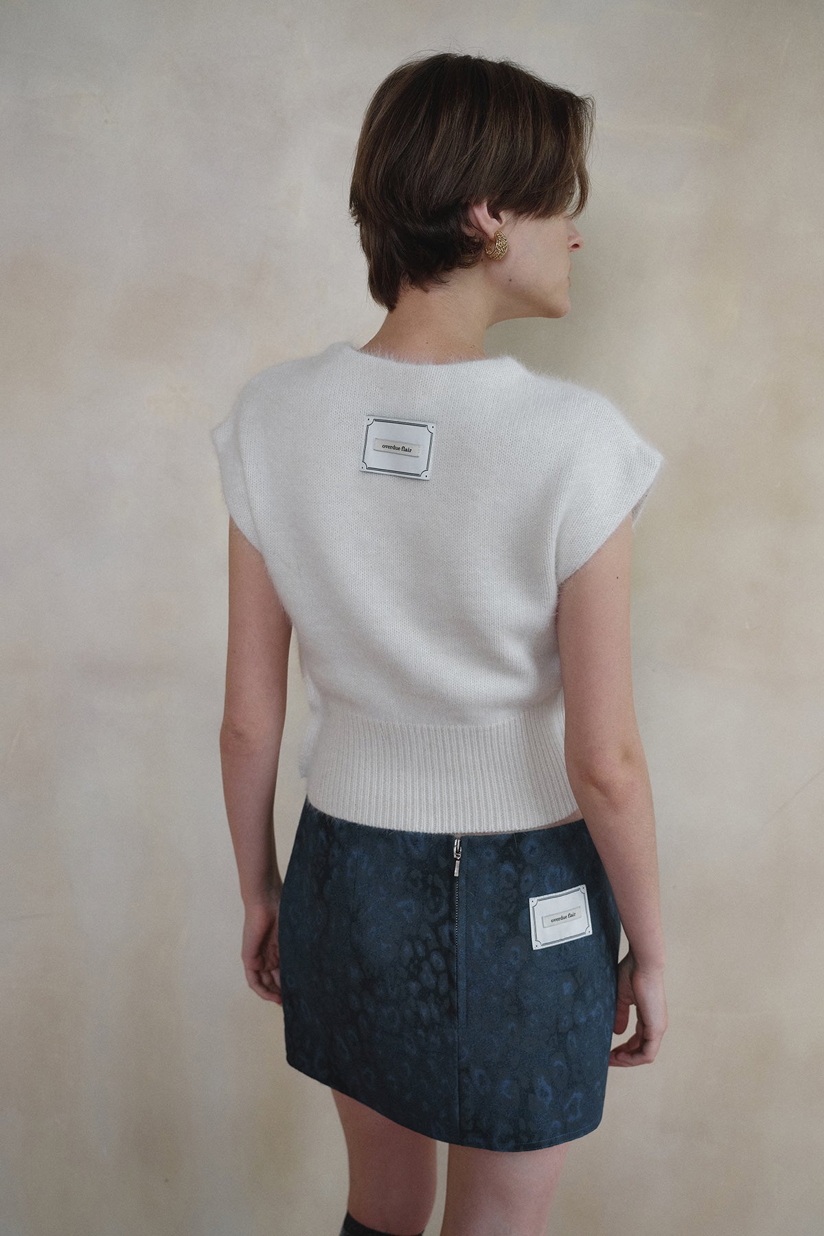 Overdueflair Angora Knit Vest White