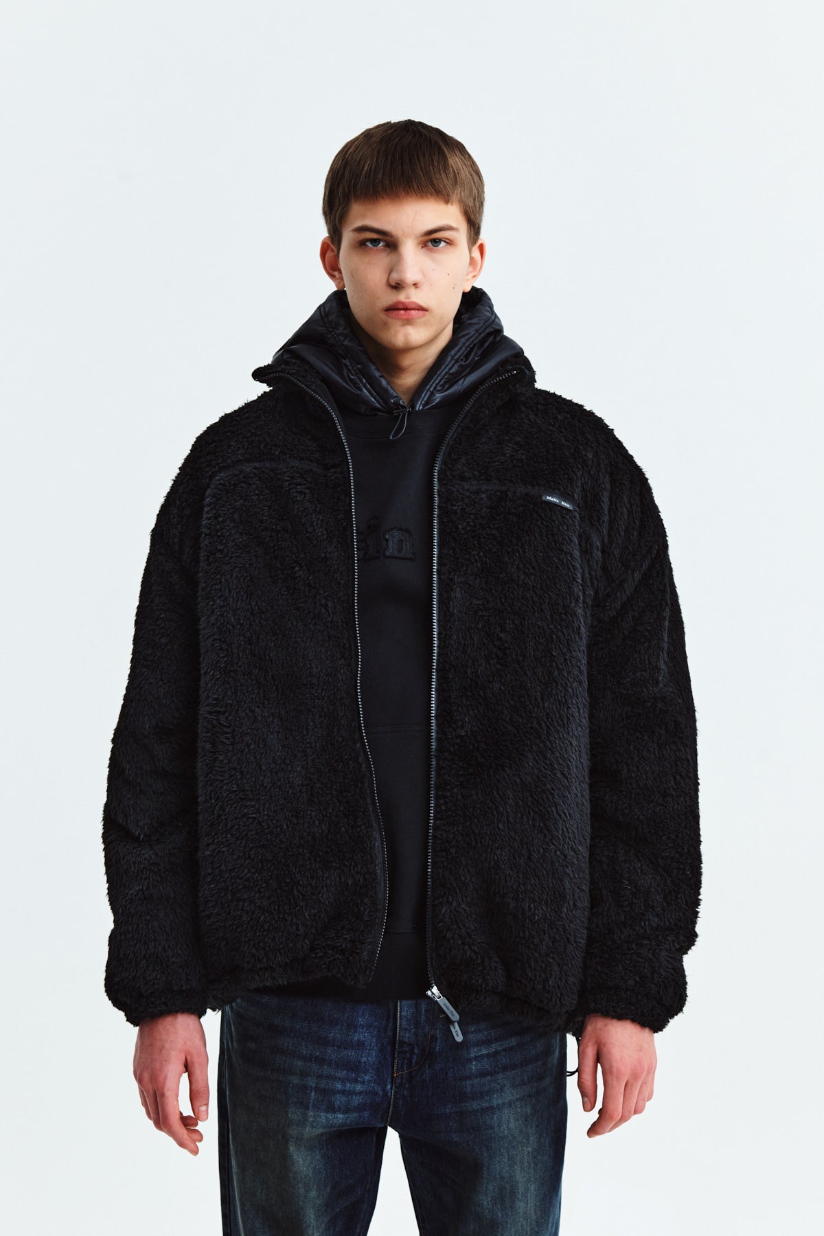 Matinkim Back Logo Fleece Jumper For Men IN Black