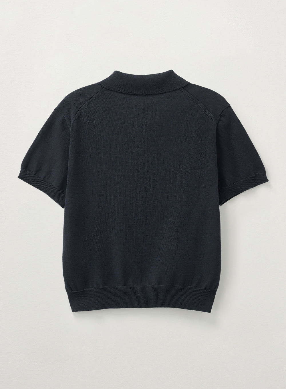 [satur] (W) Fine Half Pique Polo Knit - Navy