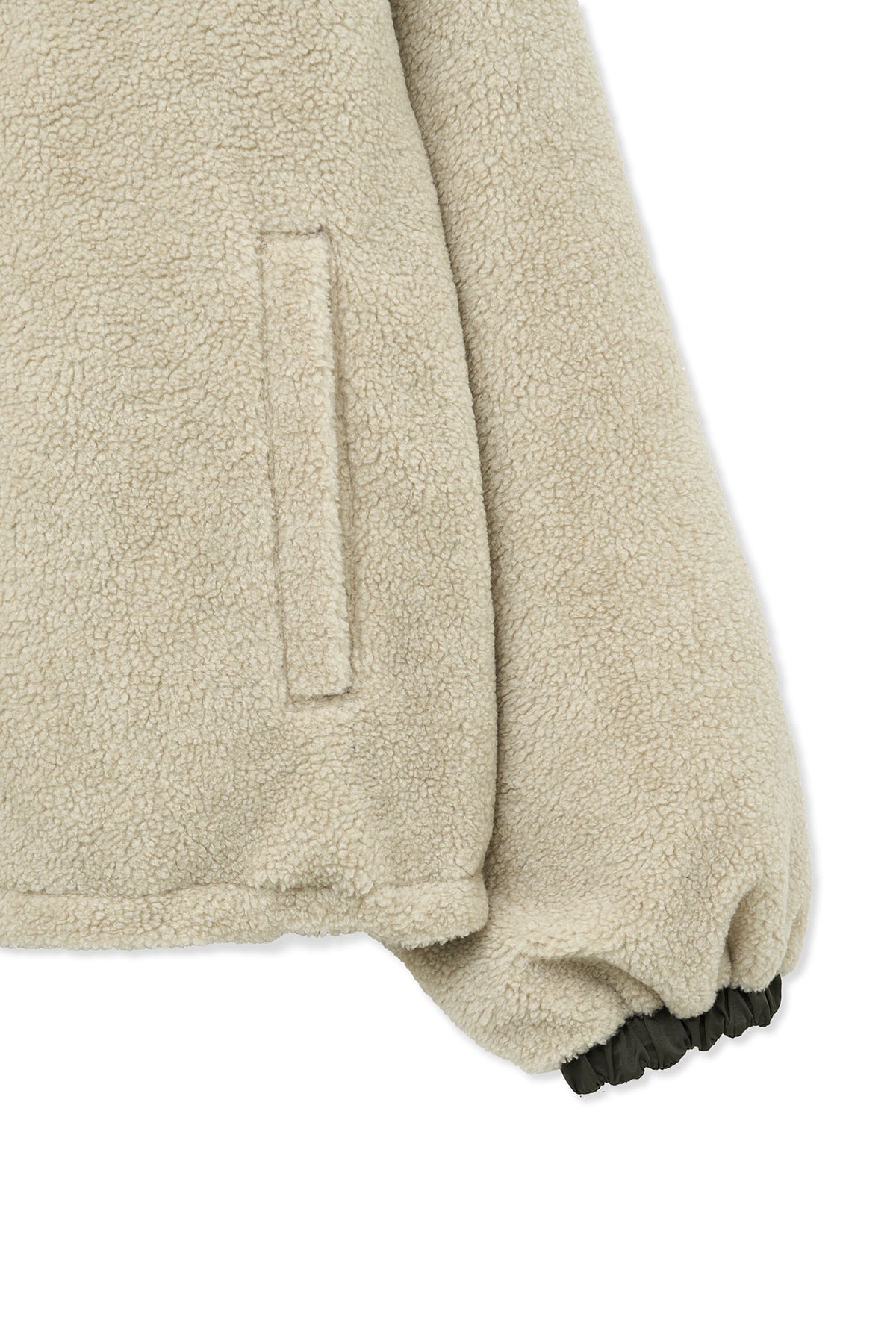 Matinkim Reversible Sherpa Zip UP IN Light Beige