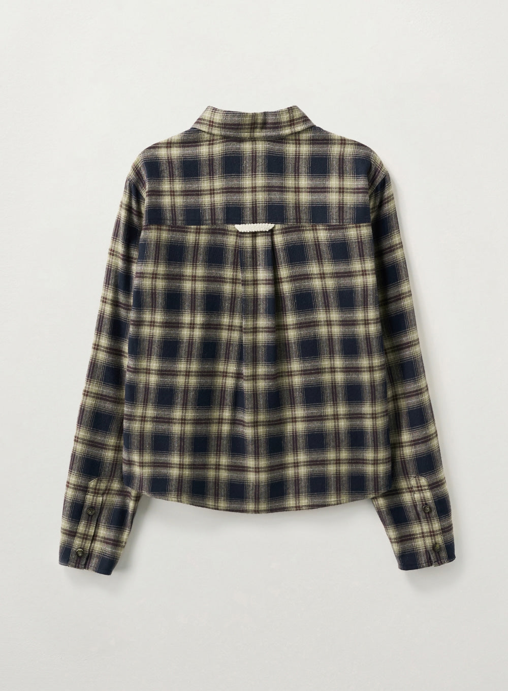 [satur] (W) Classic Flannel Check Shirt - Navy