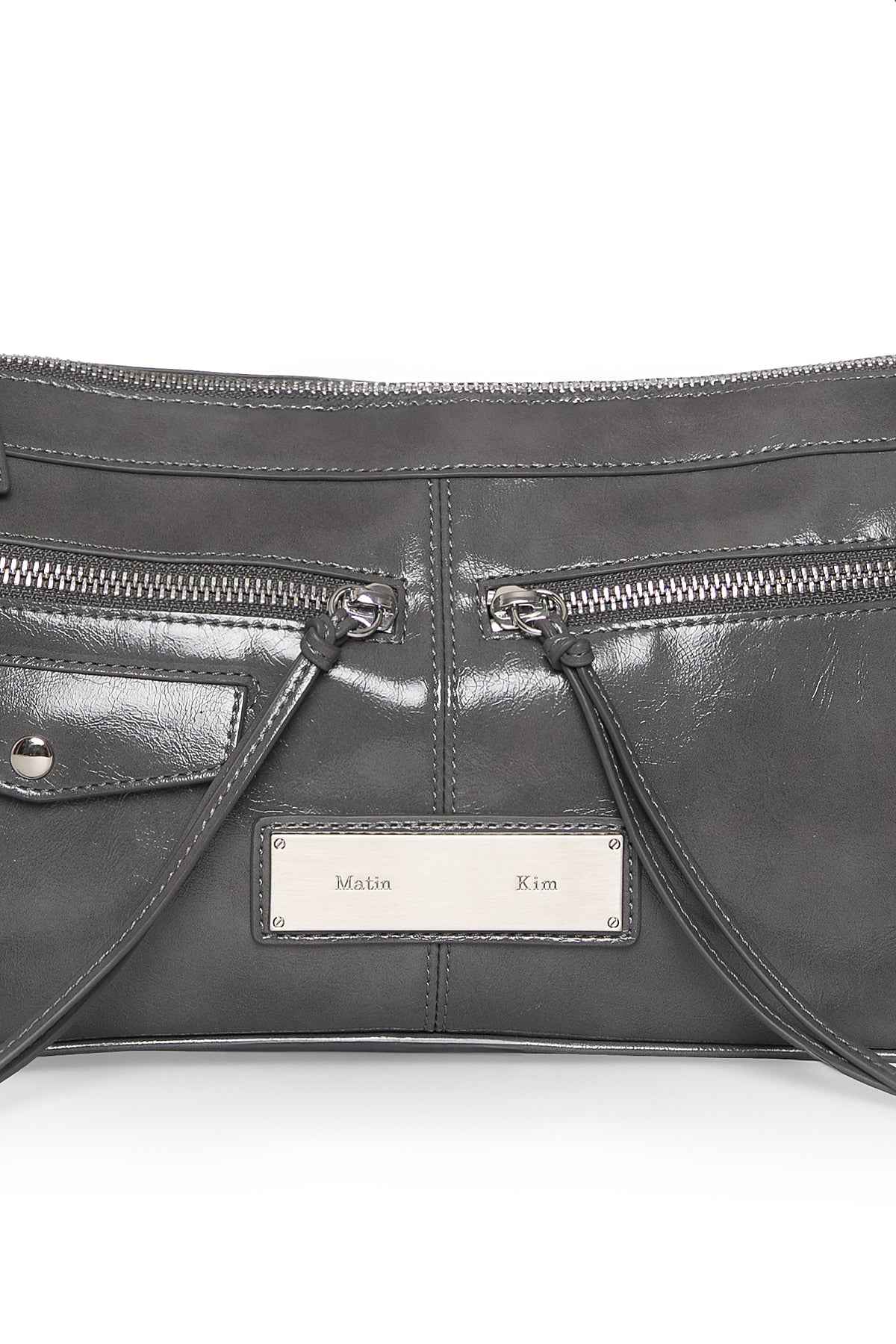 Matinkim Side Buckle Biker Shoulder Bag IN Charcoal