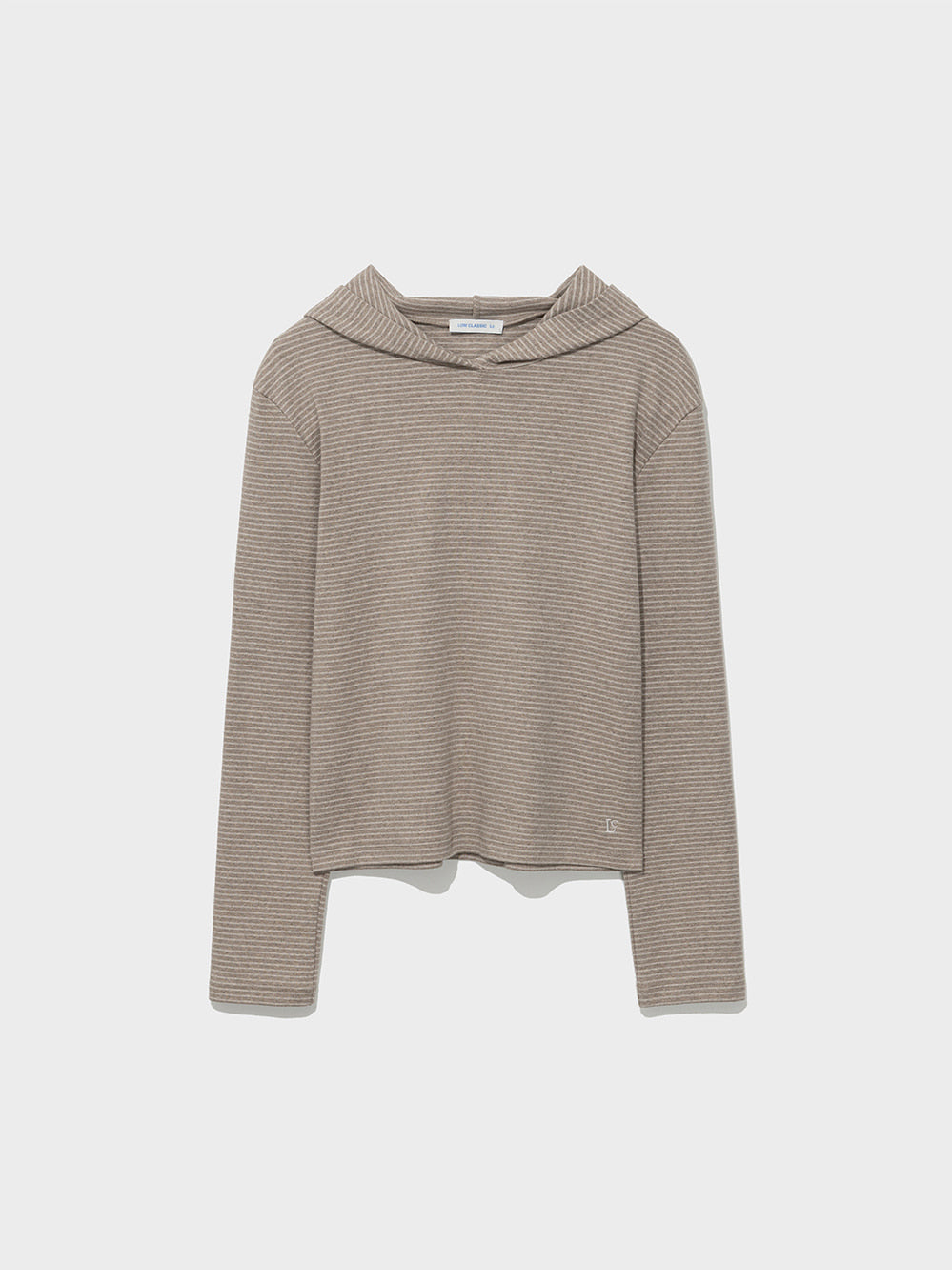 Low Classic Lc Striped Hoodie Tee Oatmeal