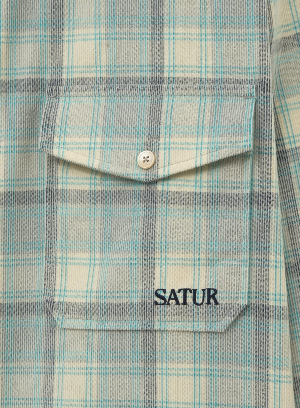 [satur] Corduroy Check Shirt - Blue