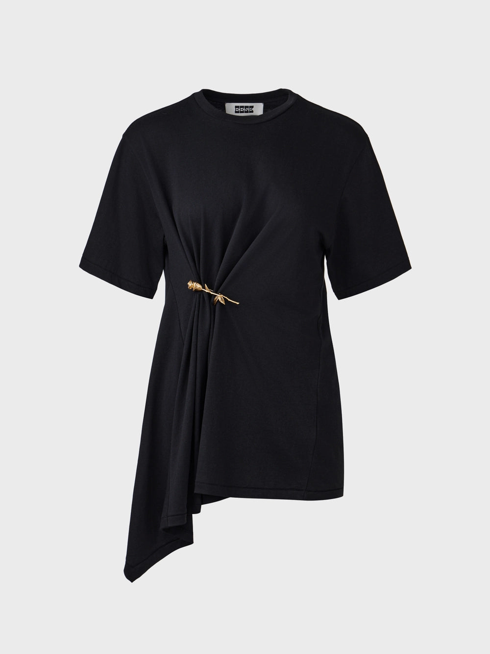 EENK Front Rose Brooch T-shirt - Black