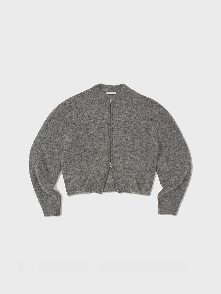 Low Classic Alpaca Zip-Up Cardigan Grey