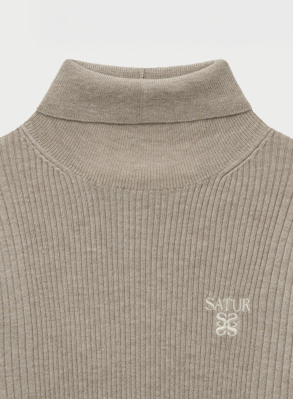 [satur] (W) 2-Way High Neck Knit - Beige