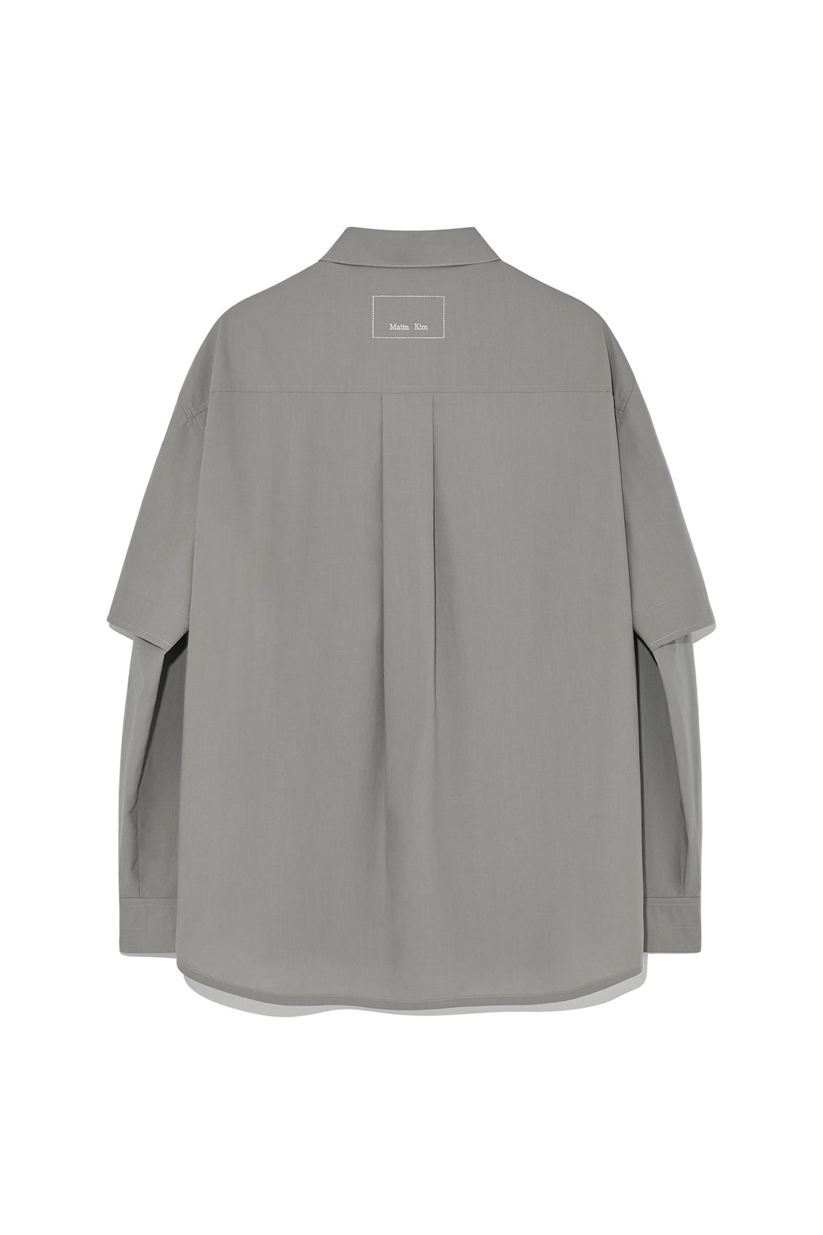 [matinkim] STITCH POINT LAYERED SHIRT FOR MEN IN KHAKI GREY