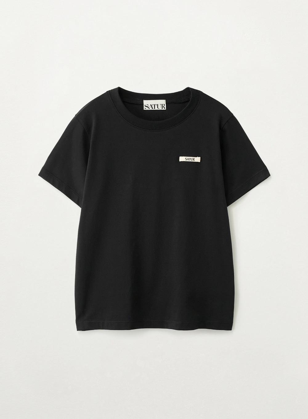 Satur (W) Supima Basic Crewneck T-Shirt - Black