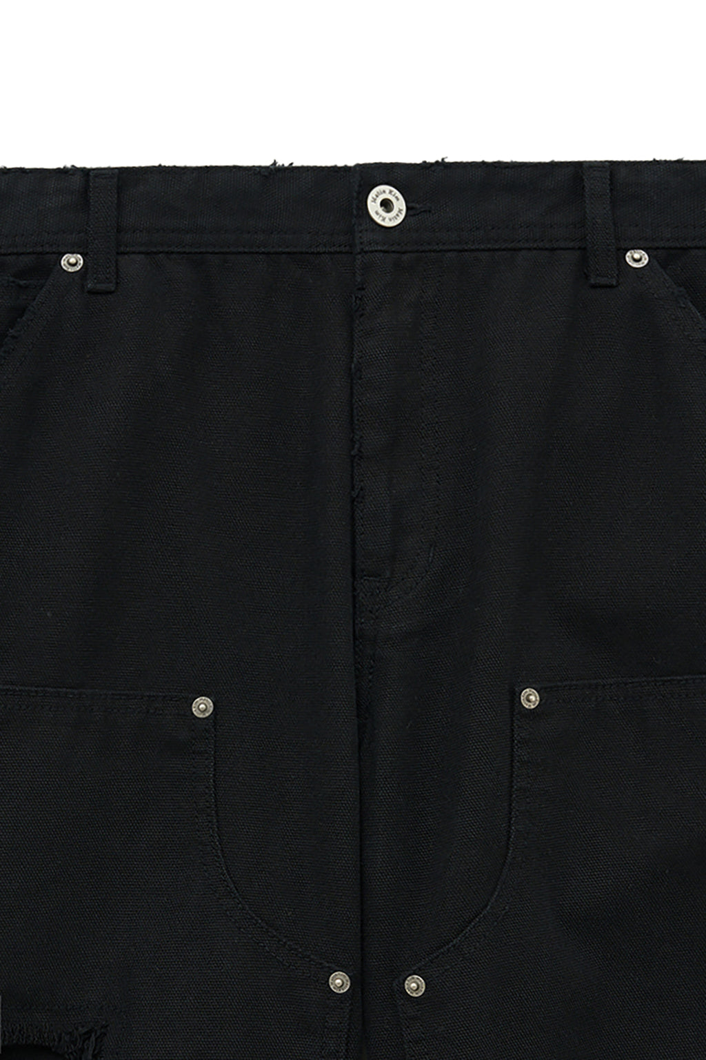 Matinkim Distressed Double Knee Work Pants For Men IN Black