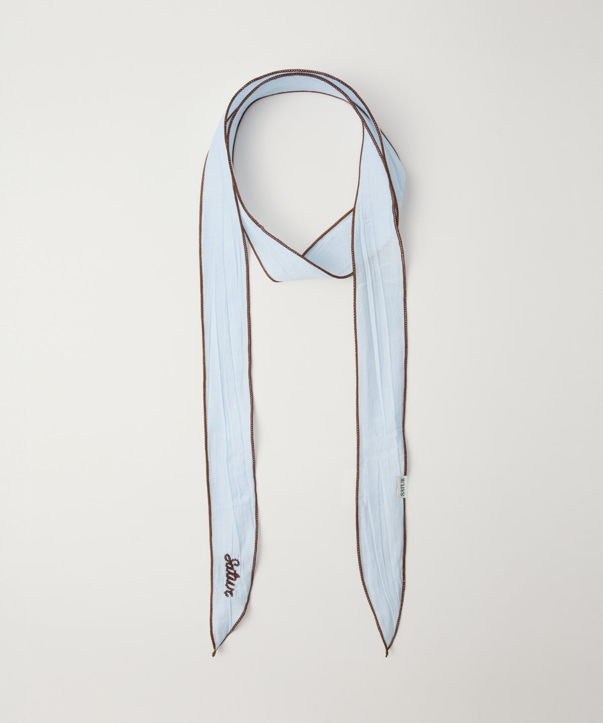 Satur (W) Wrinkle Color Block Scarf - Sky Blue